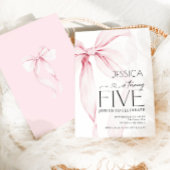 Pink Bow Coquette 5. Geburtstag Einladung