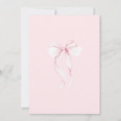 Pink Bow Coquette 60. Geburtstag Einladung (Rückseite)