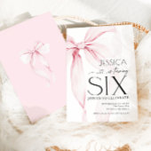 Pink Bow Coquette 6. Geburtstag Einladung