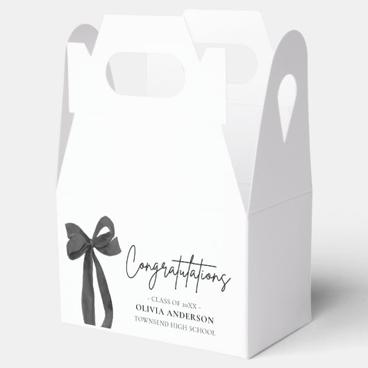 Pink Bow Coquette Abschluss Gratulation Geschenkschachtel (Geöffnet)