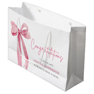 Pink Bow Coquette Abschluss Gratulation Große Geschenktüte