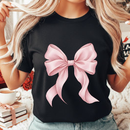 Pink Bow Coquette Aesthetic Ribbon Girly Vintage T-Shirt
