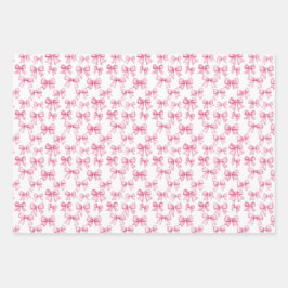 Pink Bow Coquette Ästhetische Babydusche Geburtsta Geschenkpapier Set