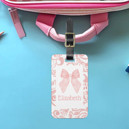 Pink Bow Coquette Ästhetische Kinder Schultasche T Gepäckanhänger