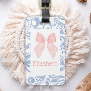 Pink Bow Coquette Ästhetische Kinder Schultasche T Gepäckanhänger