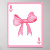 Pink Bow Coquette Ästhetische Spielkarte Poster (Vorne)
