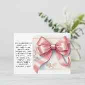 Pink Bow Coquette Baby Duschbücher für Baby Begleitkarte (Stehend Vorderseite)