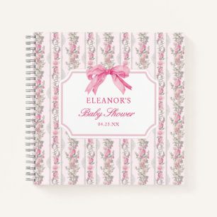 Pink Bow Coquette Baby Showbook Notizblock