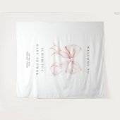 Pink Bow Coquette Baby Shower Backdrop Wandteppich (Vorderseite (Horizontal))