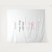 Pink Bow Coquette Baby Shower Backdrop Wandteppich (Vorderseite (Horizontal))