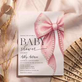 Pink Bow Coquette Baby Shower Einladung