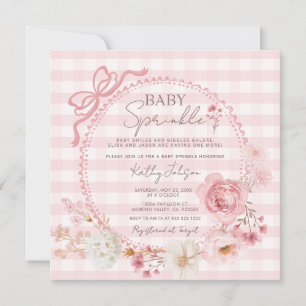 Pink Bow Coquette Baby Sprinkle Babydusche Einladung