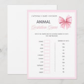 Pink Bow Coquette Babydusche - bestellbarer Name,  Einladung (Vorne/Hinten)