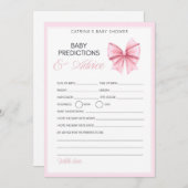 Pink Bow Coquette Babydusche - bestellbarer Name,  Einladung (Vorne/Hinten)