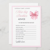 Pink Bow Coquette Babydusche - bestellbarer Name, Einladung (Vorne/Hinten)