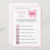 Pink Bow Coquette Babydusche - bestellbarer Name, Einladung (Vorne/Hinten)