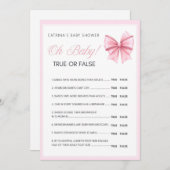 Pink Bow Coquette Babydusche - bestellbarer Name, Einladung (Vorne/Hinten)