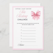 Pink Bow Coquette Babydusche - bestellbarer Name, Einladung (Vorne/Hinten)