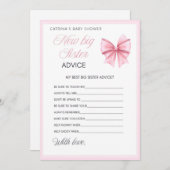 Pink Bow Coquette Babydusche - bestellbarer Name, Einladung (Vorne/Hinten)