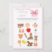 Pink Bow Coquette Babydusche - bestellbarer Name,  Einladung (Vorderseite)