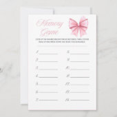 Pink Bow Coquette Babydusche - bestellbarer Name,  Einladung (Rückseite)