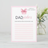 Pink Bow Coquette Babydusche - bestellbarer Name, Einladung (Stehend Vorderseite)