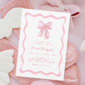 Pink Bow Coquette Babydusche Einladung