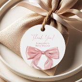 Pink Bow Coquette Babydusche Geschenkanhänger