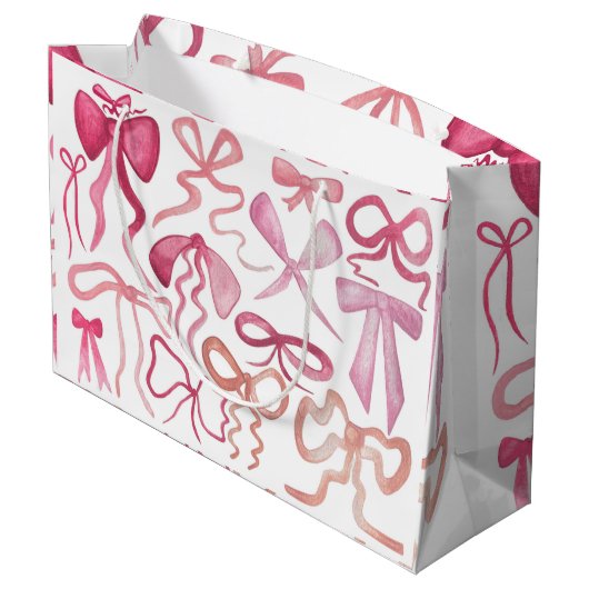 Pink Bow Coquette Babydusche Geschenktüte (Rückseite Schrägansicht)