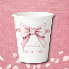 Pink Bow Coquette Babydusche Pappbecher