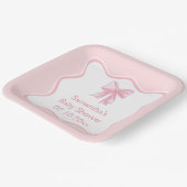 Pink Bow Coquette Babydusche Pappteller (Gewinkelt)