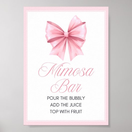 Pink Bow Coquette Babydusche Schild (Vorne)