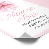 Pink Bow Coquette Babydusche Schild (Ecke)