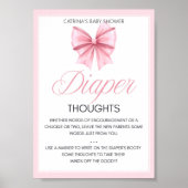 Pink Bow Coquette Babydusche Schild (Vorne)