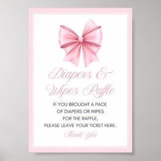 Pink Bow Coquette Babydusche Schild