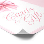 Pink Bow Coquette Babydusche Schild (Ecke)