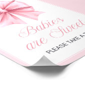 Pink Bow Coquette Babydusche Schild (Ecke)