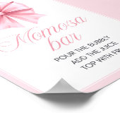 Pink Bow Coquette Babydusche Schild (Ecke)