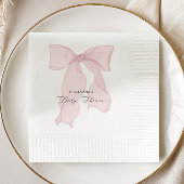 Pink Bow Coquette Babydusche Serviette