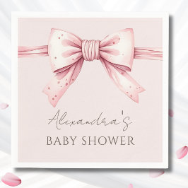 Pink Bow Coquette Babydusche Serviette
