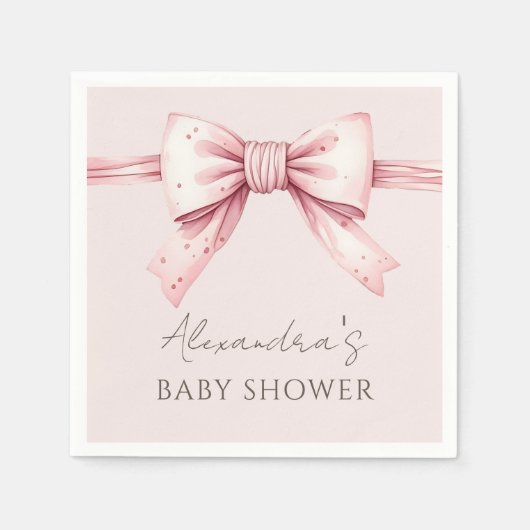 Pink Bow Coquette Babydusche Serviette (Vorderseite)