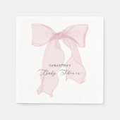 Pink Bow Coquette Babydusche Serviette (Vorderseite)