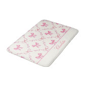 Pink Bow Coquette Bath Mat Badematte (Schrägansicht)