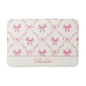 Pink Bow Coquette Bath Mat Badematte (Vorderseite)