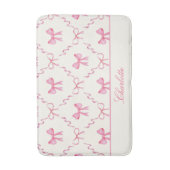 Pink Bow Coquette Bath Mat Badematte (Vorderseite Vertikal)