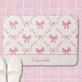 Pink Bow Coquette Bath Mat Badematte