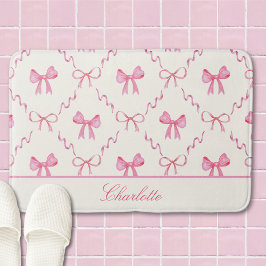 Pink Bow Coquette Bath Mat Badematte