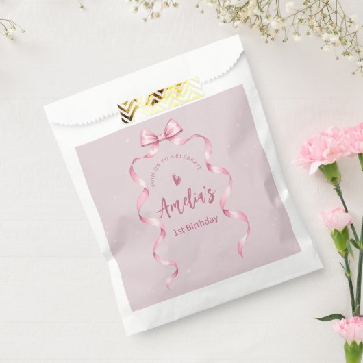 Pink Bow Coquette Birthday  Geschenktütchen (Versiegelt)