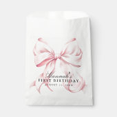 Pink Bow Coquette Bow Theme Geschenktütchen (Vorderseite)