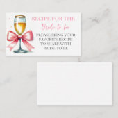 Pink Bow Coquette Brautparty Begleitkarte (Vorne/Hinten)